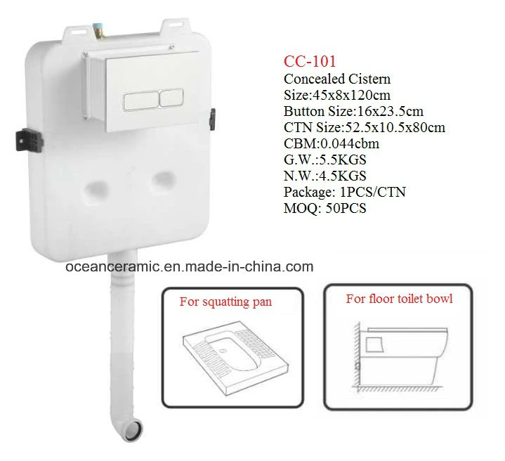 Cc-101 Concealed Cistern Without Frame for Floor Toilet Bowl